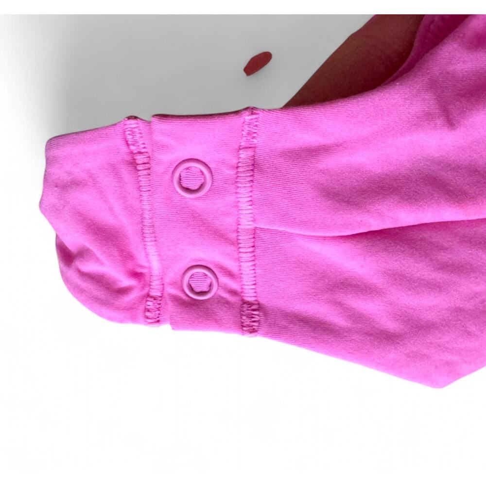 Skims pink fuchsia long sleeve plunge neckline bodysuit - Picture 5 of 5
